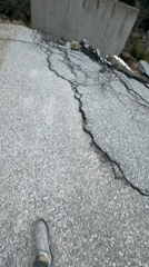Road severely damaged near Smolyan, Bulgaria in apparent landslide