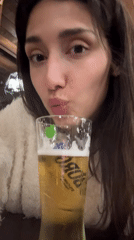 Woman enjoys evening at medieval-themed restaurant in Montenegro