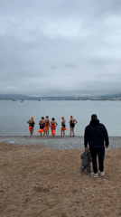 Women's group ocean swimming session observed in Gelendzhik
