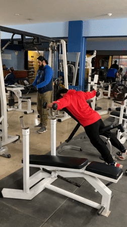 Person exercises at gym in Quetta, Pakistan
