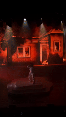 Early morning theatrical performance recorded in Los Angeles