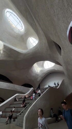 Modern cave-like building interior documented in New York