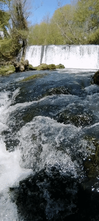 Spring waterfall and river documented in Tsukwara, Abkhazia