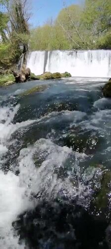 Spring waterfall and river documented in Tsukwara, Abkhazia