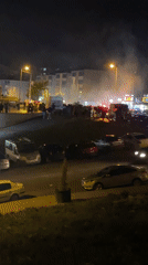 Crowd gathers with red flags in Karabük, police respond