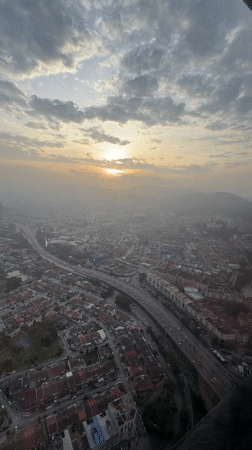 Kuala Lumpur greets the day from above