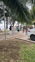 Morning exercise group gathers at beachside park in Vietnam