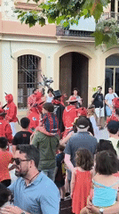 Traditional fire festival fills Sant Cugat del Vallès plaza with flames and costumes