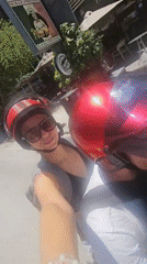 Scooter riders captured on video in sunny Ko Tao