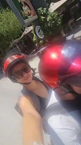 Scooter riders captured on video in sunny Ko Tao