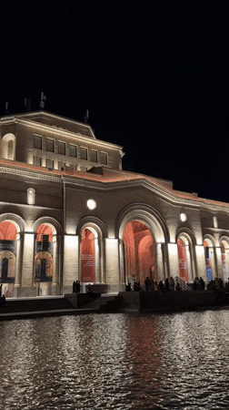 Evening illumination transforms Yerevan's public spaces and landmarks