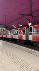 Barcelona Metro centennial train spotted during evening commute