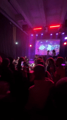 Nighttime art venue gathering documented in Pantin, France