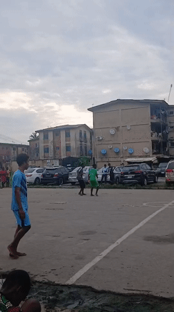 Pickup soccer games in Lagos courtyards and streets
