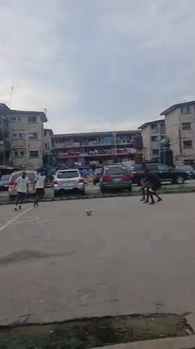 Pickup soccer games in Lagos courtyards and streets