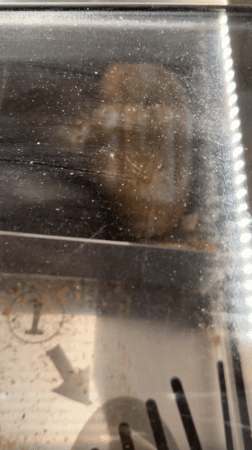 Bread machine and cloudy sky observed in Dobrich