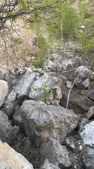 Rocky marble-veined landscape documented in Samara, Russia