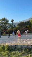 Beach volleyball and family fun on Budva coastline