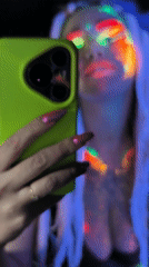 UV makeup portrait session documented in Noviy, Russia