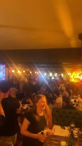 Yerevan bar crowd gathers for a live sporting event