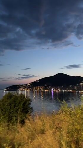 Budva coastline at dusk, from sea views to hilltop resorts