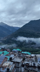 Vashisht village under moody monsoon skies, Himachal Pradesh