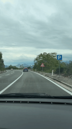 Driver records mountain road journey in Montenegro