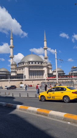 Street scenes near a mosque in Beyoğlu, Istanbul