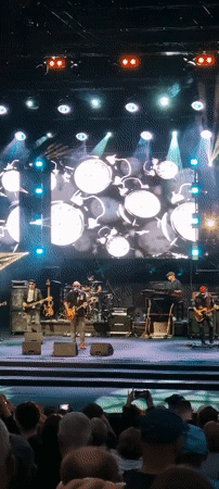 Multi-piece band performs outdoor evening concert in Sopot