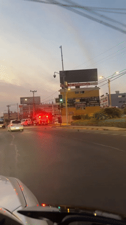 Fire truck responds to call in Arica, Chile