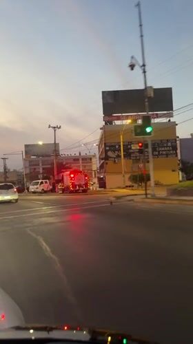 Fire truck responds to call in Arica, Chile