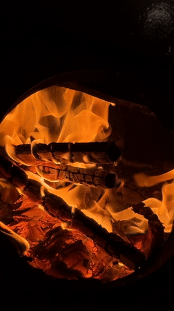 Evening bonfire in metal drum, Saint Petersburg