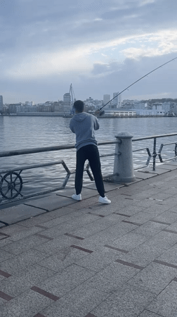 Evening fishing and sailing activities observed in A Coruña waterfront