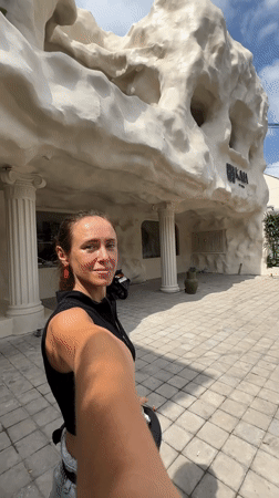 Cave-like building with organic architecture documented in Ubud, Indonesia