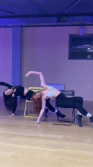 Two women dance in Balashikha studio