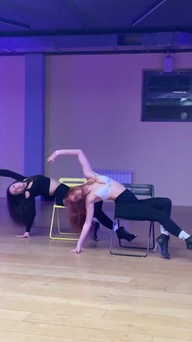 Two women dance in Balashikha studio