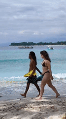 Early morning beach and snorkeling activities in Indonesia