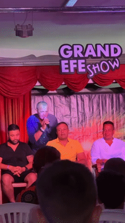 Drag cabaret night at the Grand Efe Show, Menderes