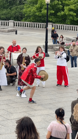 Brass band performs at Montreal's Mount Royal Park belvedere