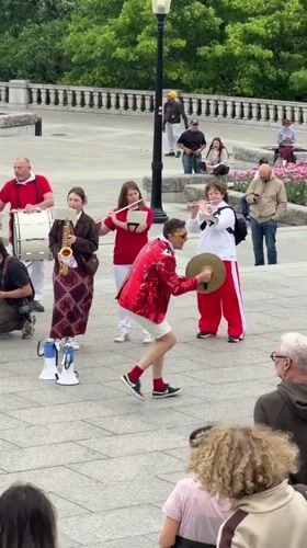 Brass band performs at Montreal's Mount Royal Park belvedere