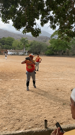 Youth baseball game played in Las Piedras, Venezuela