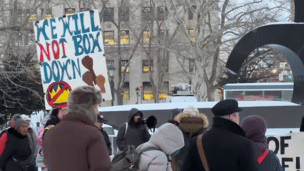 Winter protest in New York targets political figures, ICE