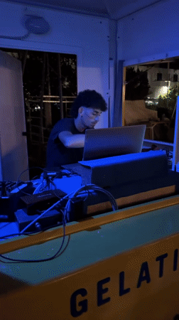 Evening resort entertainment with live performances at Italian coastline
