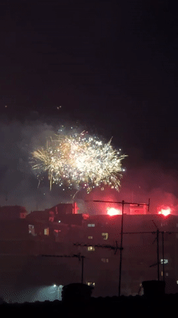 Fireworks display illuminates Podgorica skyline Tuesday evening