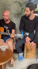 Early morning acoustic music session in Pokhara cafe
