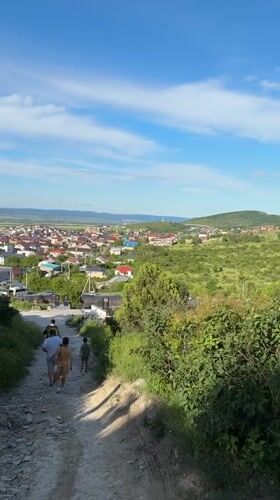 Hillside views document Supsekh village and mysterious dome structure