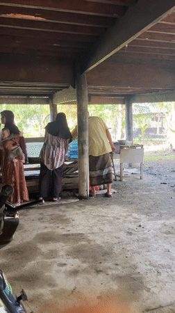 Large-scale communal cooking underway in rural Aceh villages