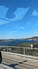 Afternoon views of Bosphorus strait captured from Üsküdar