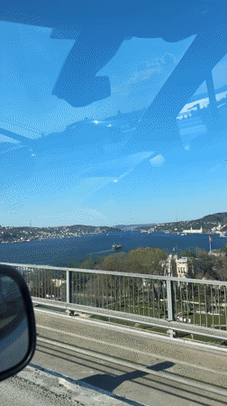 Afternoon views of Bosphorus strait captured from Üsküdar