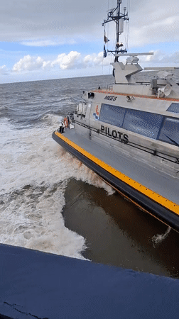 Pilot boat spotted navigating waters off Borkum, Germany